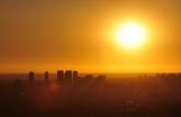 Um maravilhoso pôr-do-sol sobre Los Angeles, na Califórnia - Estados Unidos